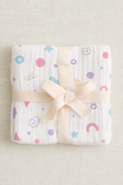 Muslin Single Layer Bath Towel - Playtime Sprinkle
