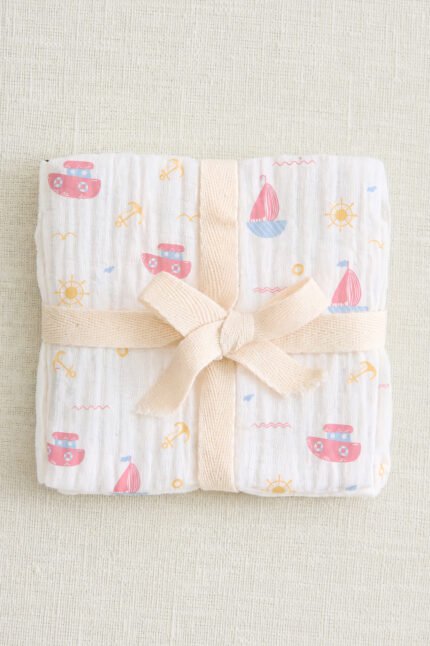 Muslin Single Layer Bath Towel - Little Sailor