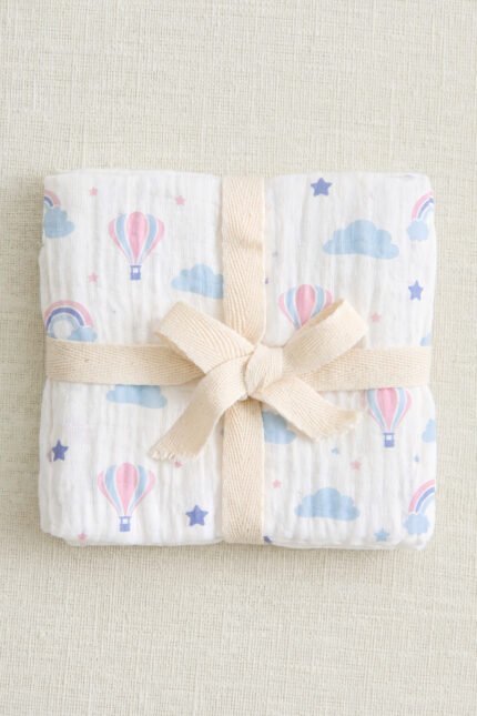 Muslin Single Layer Bath Towel - Air Balloon