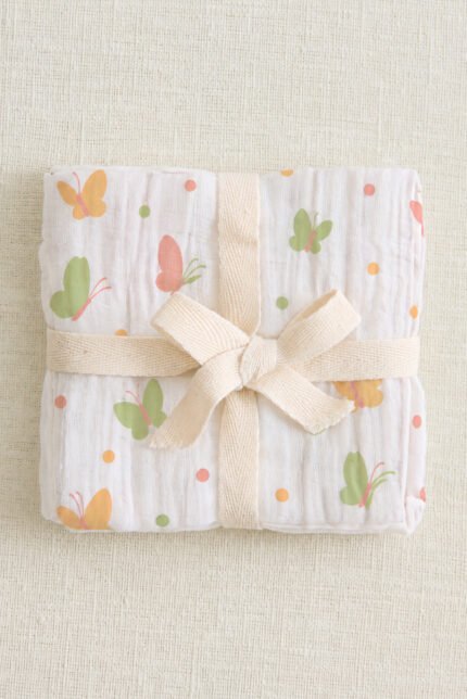 Muslin Single Layer Bath Towel - Blush Wings