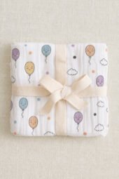 Muslin Single Layer Bath Towel - Happy Balloons