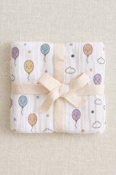 Muslin Single Layer Bath Towel - Happy Balloons