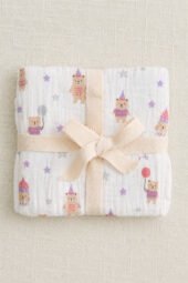 Muslin Single Layer Bath Towel - Teddy Bear