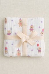 Muslin Single Layer Bath Towel - Teddy Bear