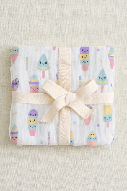 Muslin Single Layer Bath Towel - Popsicles