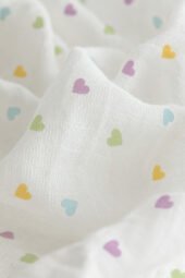 Muslin Multipurpose Swaddle Wrap - Little Hearts - Image 3