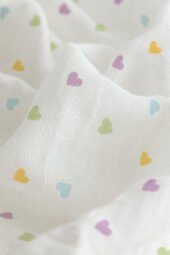 Muslin Multipurpose Swaddle Wrap - Little Hearts - Image 3