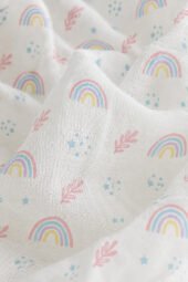 Muslin Single Layer Bath Towel - Hazy Rainbow - Image 2
