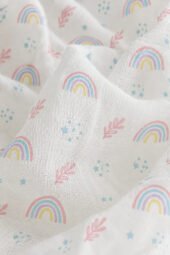 Muslin Multipurpose Swaddle Wrap - Hazy Rainbow - Image 3