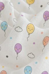 Muslin Multipurpose Swaddle Wrap - Happy Balloons - Image 3