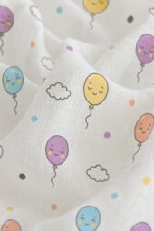 Muslin Multipurpose Swaddle Wrap - Happy Balloons - Image 3