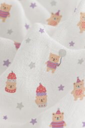 Muslin Multipurpose Swaddle Wrap - Teddy Bear - Image 3