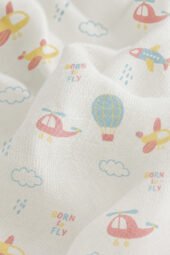 Muslin Single Layer Bath Towel - Born to Fly - Image 2