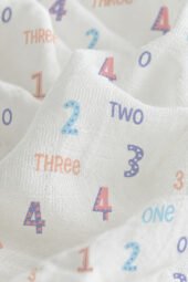 Muslin Single Layer Bath Towel - Number Games - Image 2