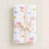 Muslin Multipurpose Swaddle Wrap - Blushy Fox - Image 2