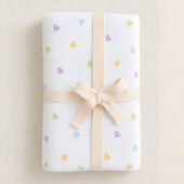 Muslin Multipurpose Swaddle Wrap - Little Hearts - Image 2