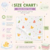 Muslin Single Layer Bath Towel - Doughnuts - Image 3
