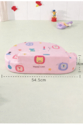 Feeding Pillow With Back Support - Happy Lion Print - Pink - Image 3