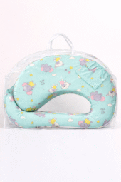 Feeding Pillow With Back Support - Elephant Print - Blue - Image 2