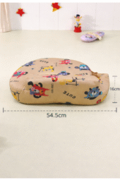 Feeding Pillow With Back Support - Cartoon Print - Beige - Image 3