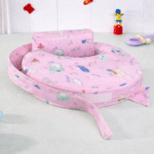 Feeding Pillow With Back Support - Transport Print - Pink