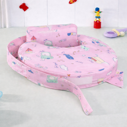 Feeding Pillow With Back Support - Transport Print - Pink