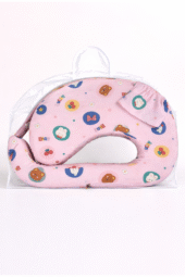 Feeding Pillow With Back Support - Bear Print - Misty Rose - Image 2