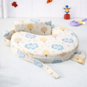 Feeding Pillow With Back Support - Balloon Print - White