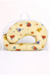 Feeding Pillow With Back Support - Panda Print - Yellow - Image 2