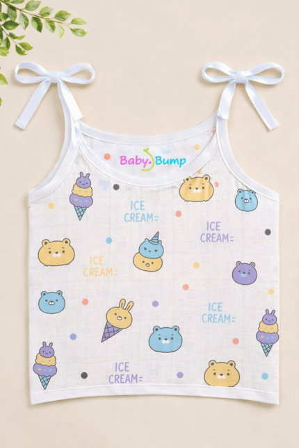 Muslin Strap Knot Jabla - Ice Cream