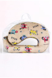 Feeding Pillow With Back Support - Cartoon Print - Beige - Image 2