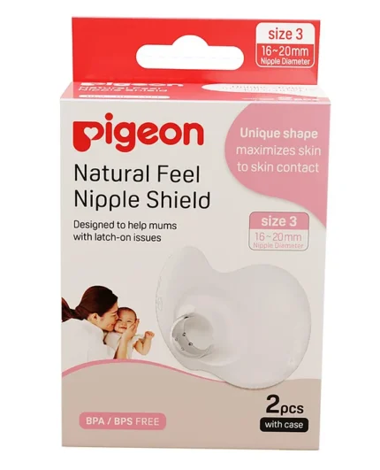 Pigeon Natural Feel Nipple Shield 2pcs Size 3 with case