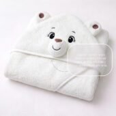 Cotton Coral Hooded Towels - Snow Bear - Image 2
