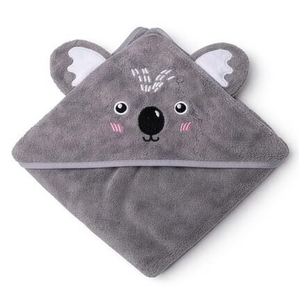 Cotton Coral Hooded Towels - Koala Grey