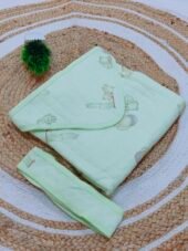 Hooded Towel Polyfil - Minty Bear - Image 2