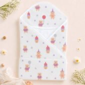 Muslin 2 layer Hooded Towel - Teddy Bear
