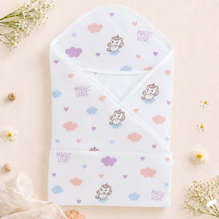 Muslin 2 layer Hooded Towel - Magic Love