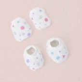 Muslin Cap Mitten Booty Set - Playtime Sprinkles - Image 3