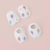 Muslin Cap Mitten Booty Set - Happy Balloons - Image 3