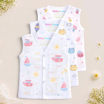 Muslin Front Open Jabla -Pack of 3 (Combo -5)