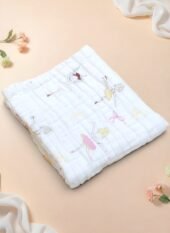 Muslin 6 layer Crinkled Bath Towel - Ballet Bloom