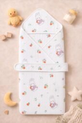 Hooded Towel Polyfil - Peachy Bunny