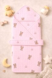 Hooded Towel Polyfil - Rosy Bear