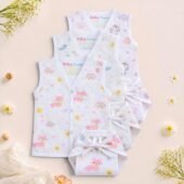 Muslin Front Open Jabla & Nappy set -Pack of 3 (Combo -1)