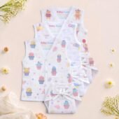 Muslin Front Open Jabla & Nappy set -Pack of 3 (Combo -2)