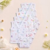 Muslin Front Open Jabla & Nappy set -Pack of 5 (Combo -1)