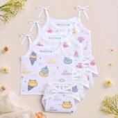 Muslin Strap Knot Jabla & Nappy set -Pack of 3 (Combo -5)