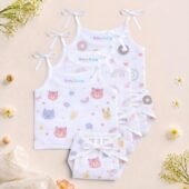 Muslin Strap Knot Jabla & Nappy set -Pack of 3 (Combo -4)