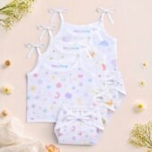 Muslin Strap Knot Jabla & Nappy set -Pack of 3 (Combo -3)
