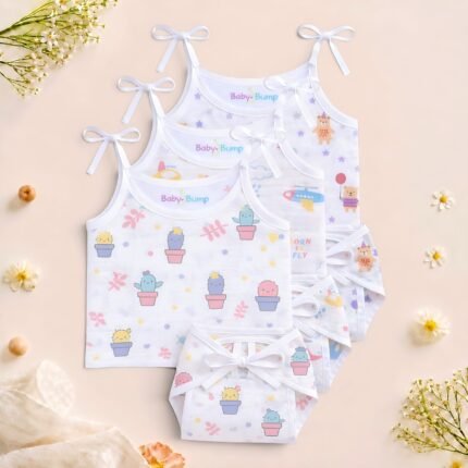 Muslin Strap Knot Jabla & Nappy set -Pack of 3 (Combo -2)